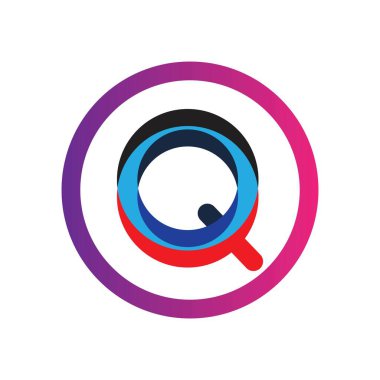 Q Harfi Logo Şablonu vektör simgesi tasarımı