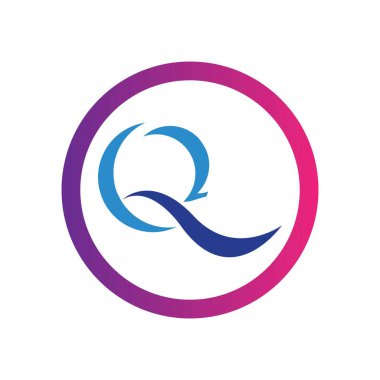 Q Harfi Logo Şablonu vektör simgesi tasarımı