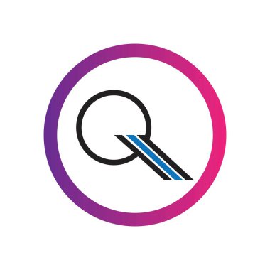 Q Harfi Logo Şablonu vektör simgesi tasarımı