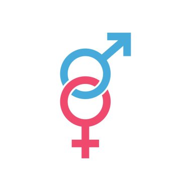 Erkek ve kadın İşaret Simgesi Simgesi Simge Vektör İllüstrasyonu