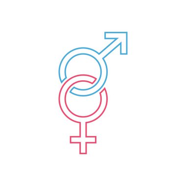 Erkek ve kadın İşaret Simgesi Simgesi Simge Vektör İllüstrasyonu