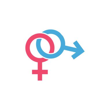 Erkek ve kadın İşaret Simgesi Simgesi Simge Vektör İllüstrasyonu