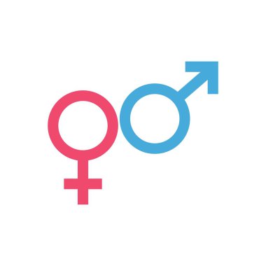 Erkek ve kadın İşaret Simgesi Simgesi Simge Vektör İllüstrasyonu