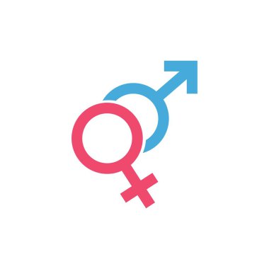 Erkek ve kadın İşaret Simgesi Simgesi Simge Vektör İllüstrasyonu