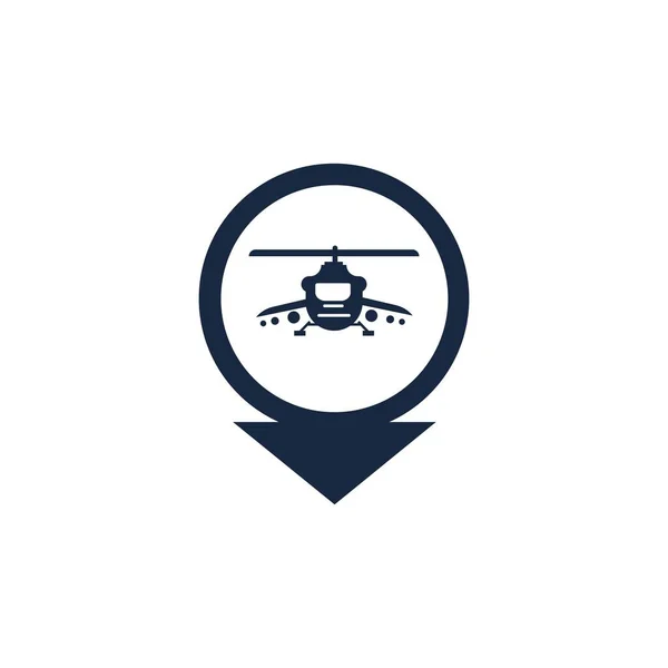 Pinpoint Heliport Icon Trendy Flat Style — Stock Vector