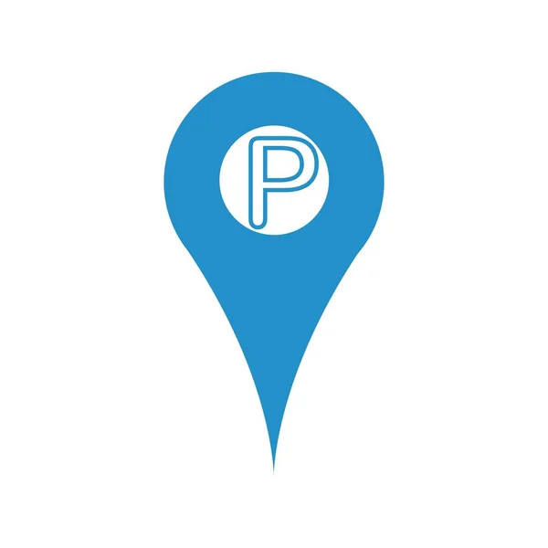 Mappa Punto Parcheggio Logo Vettoriale Illustrazione Design — Vettoriale Stock