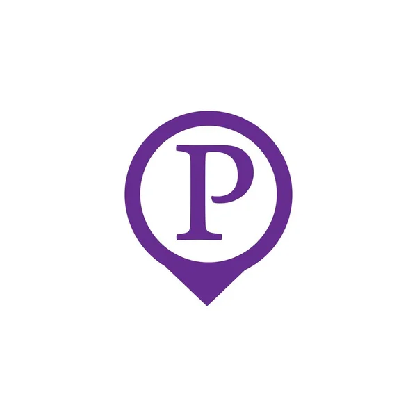 Point Carte Parking Logo Vectoriel Illustration Design — Image vectorielle