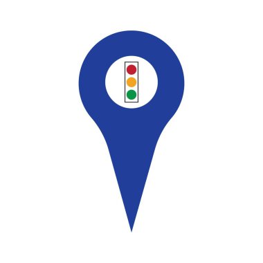 Harita işaretleyici trafik ışığı sinyali - vektör simgesi