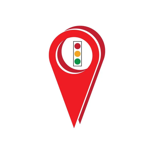 地图指针交通灯信号矢量图标 — 图库矢量图片