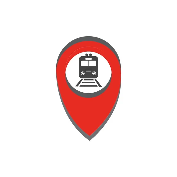 Значок Карте Железнодорожного Вокзала Карта Железнодорожной Станции Плоский Дизайн Склад — стоковый вектор