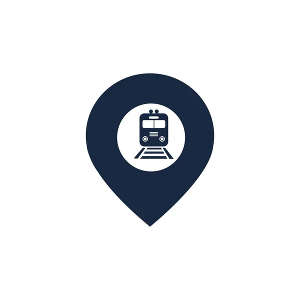 Das Pin Symbol Für Die Karte Des Bahnhofs Bahnhof Karte — Stockvektor