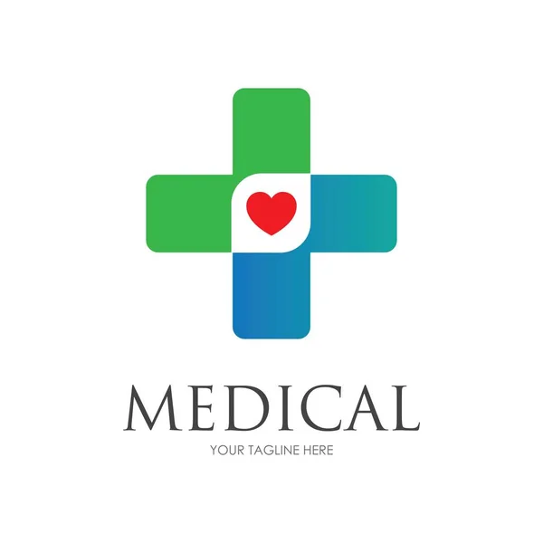 Hälsa Medicinsk Logotyp Mall Vektor Illustration Design — Stock vektor