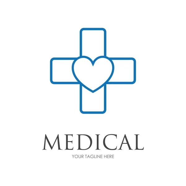 Design Ilustração Vetor Modelo Logotipo Médico Saúde — Vetor de Stock