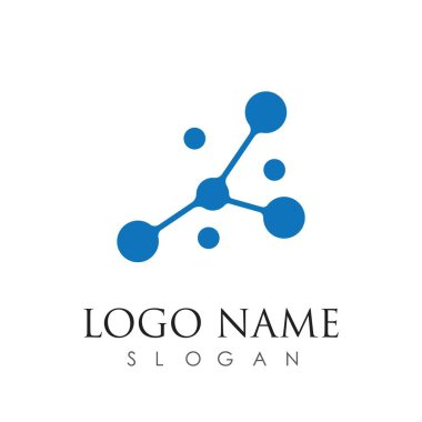 Molekül logo vektör resimleme şablonu