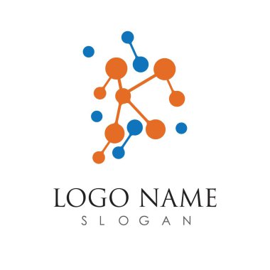 Molekül logo vektör resimleme şablonu