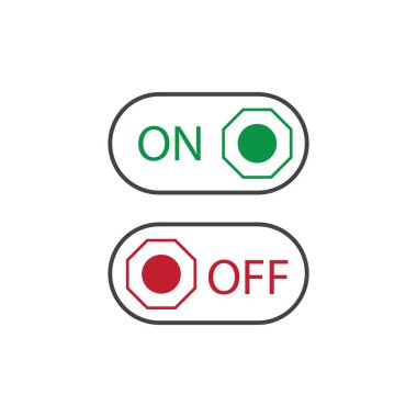 Kapalı Düğme Simgesi Vektör Tasarım İllüstrasyonunda