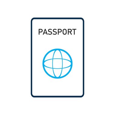 Pasaport Simgesi Vektör Logo Şablonu