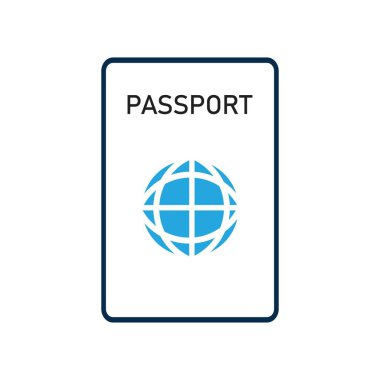 Pasaport Simgesi Vektör Logo Şablonu