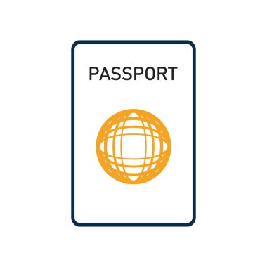 Pasaport Simgesi Vektör Logo Şablonu
