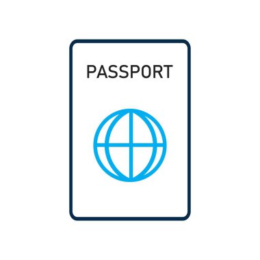 Pasaport Simgesi Vektör Logo Şablonu