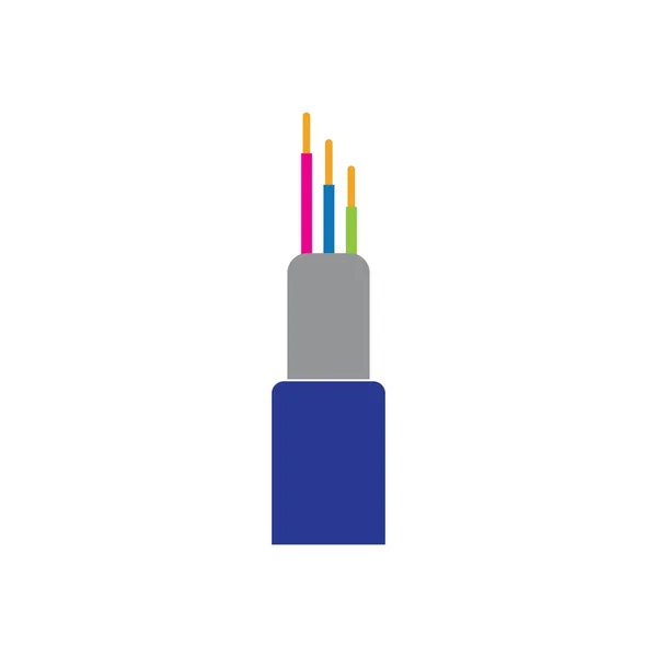 Optisk Fiber Kabel Vektor Ikon Illustration Design Mall — Stock vektor