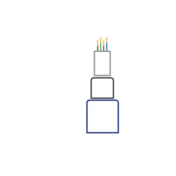 Plantilla Diseño Ilustración Icono Vector Cable Fibra Óptica — Vector de stock