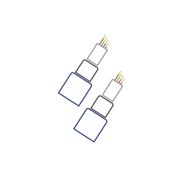 Modèle Conception Illustration Icône Vecteur Câble Fibre Optique — Image vectorielle