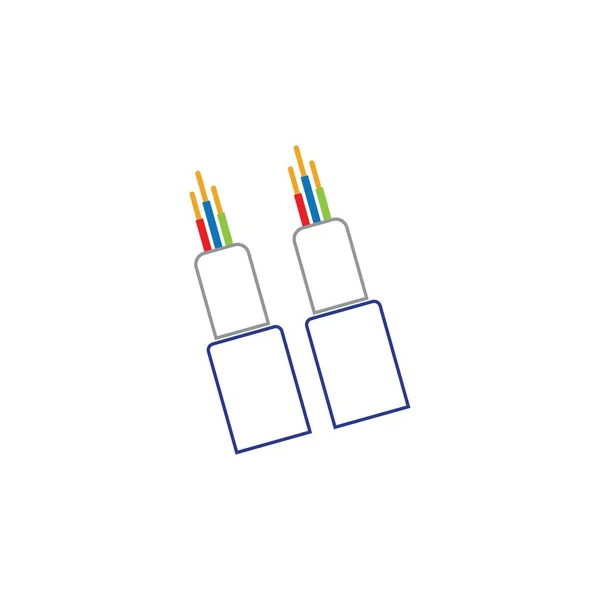 Optisk Fiber Kabel Vektor Ikon Illustration Design Mall — Stock vektor