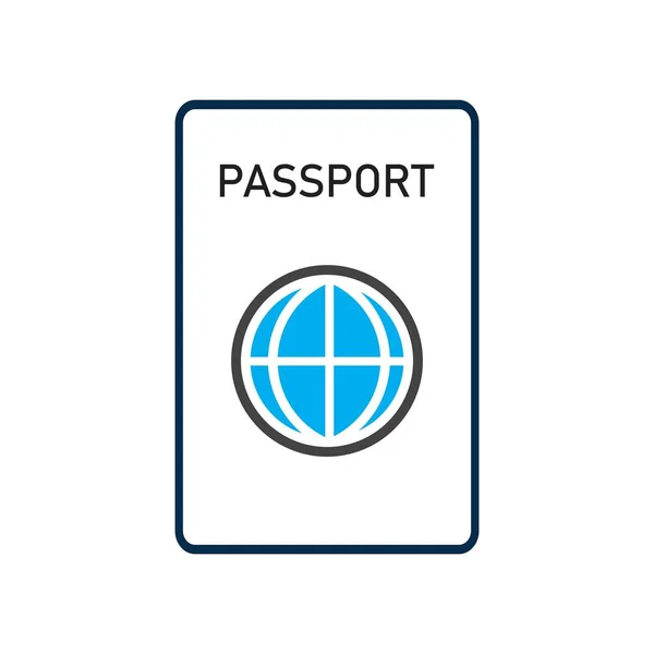 Modèle Logo Vectoriel Icône Passeport — Image vectorielle