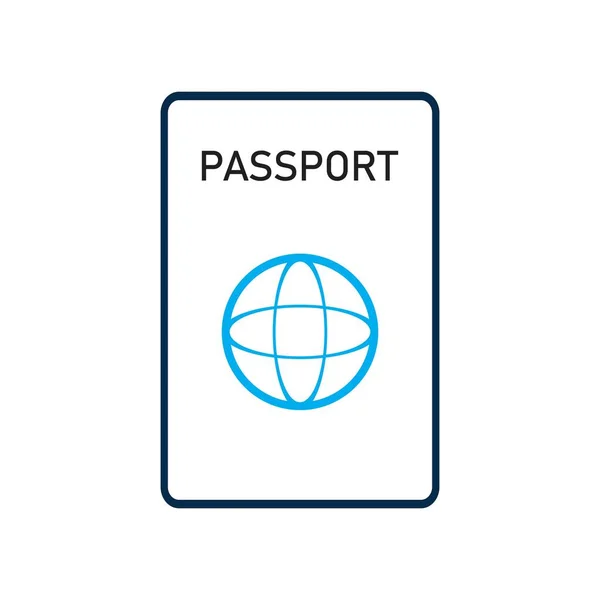 Paspoort Icon Vector Logo Templat — Stockvector