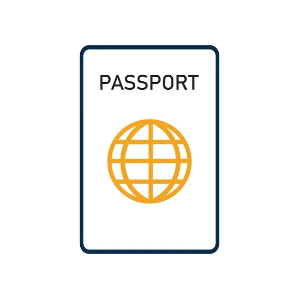 Paszport Ikona Wektor Logo Templat — Wektor stockowy
