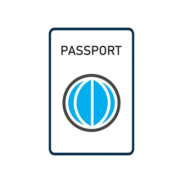Pasaport Simgesi Vektör Logo Şablonu — Stok Vektör