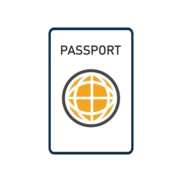 Pasaporte Icono Vector Logo Templat — Vector de stock