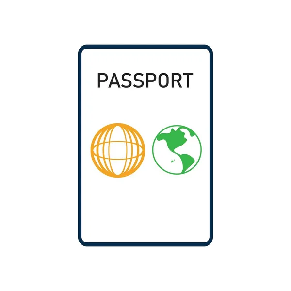 Paspoort Icon Vector Logo Templat — Stockvector