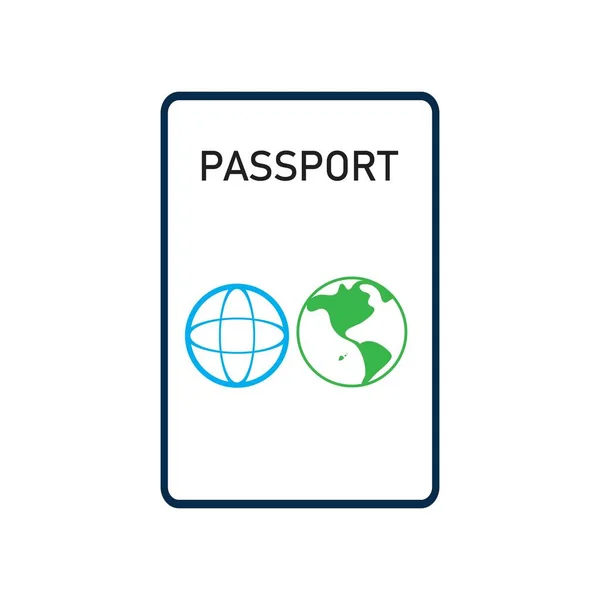 Paspoort Icon Vector Logo Templat — Stockvector