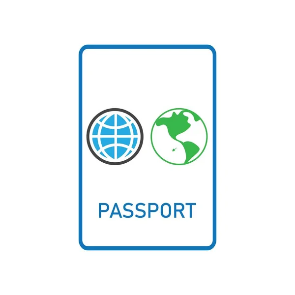 Paspoort Icon Vector Logo Templat — Stockvector