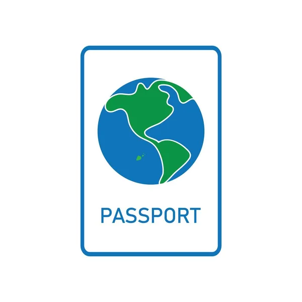 Passport Icon Vector Logo Templat — Stockvektor