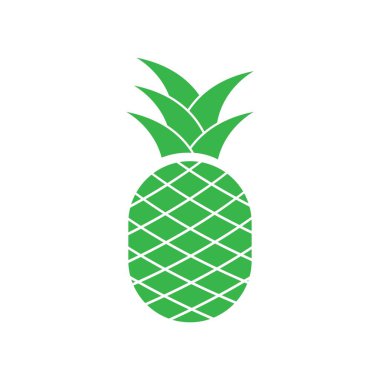 Ananas Tropikal Meyve Vektörü İllüstrasyonu