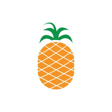 Ananas Tropikal Meyve Vektörü İllüstrasyonu