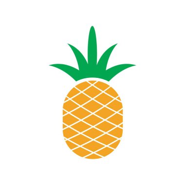 Ananas Tropikal Meyve Vektörü İllüstrasyonu