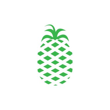 Ananas Tropikal Meyve Vektörü İllüstrasyonu