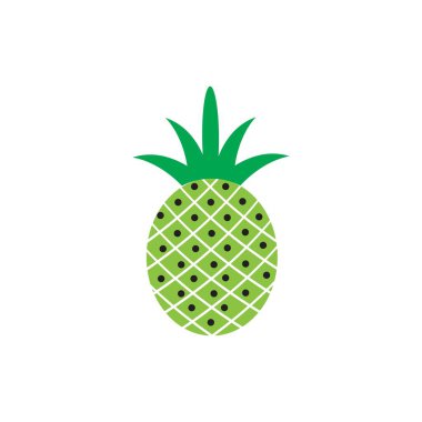 Ananas Tropikal Meyve Vektörü İllüstrasyonu