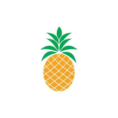 Ananas Tropikal Meyve Vektörü İllüstrasyonu