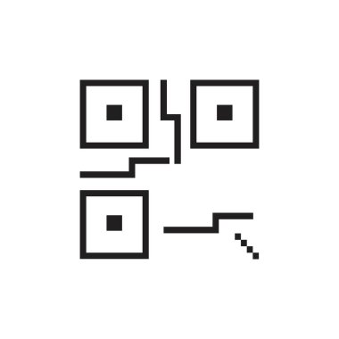 QR Kod Simgesi - Tanımlama Elementleri Resimleri, Vektör İmzalama ve Moda Sembolü.