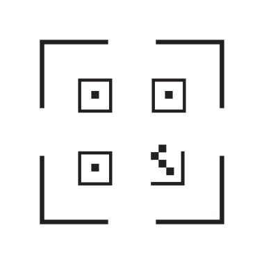 QR Kod Simgesi - Tanımlama Elementleri Resimleri, Vektör İmzalama ve Moda Sembolü.