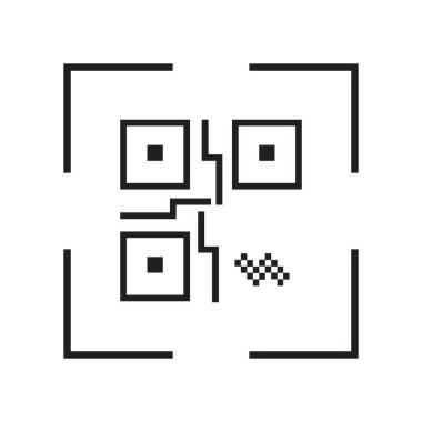 QR Kod Simgesi - Tanımlama Elementleri Resimleri, Vektör İmzalama ve Moda Sembolü.