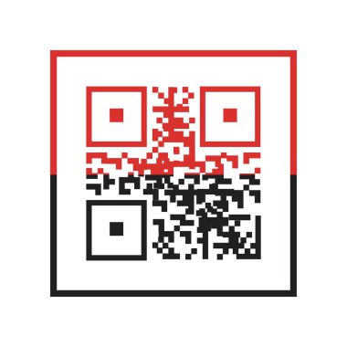QR Kod Simgesi - Tanımlama Elementleri Resimleri, Vektör İmzalama ve Moda Sembolü.