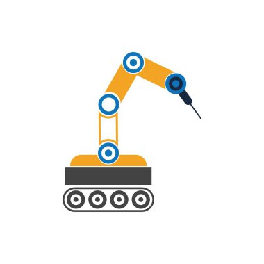 Endüstriyel mekanik robot kol vektör simgeleri