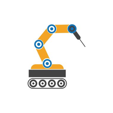 Endüstriyel mekanik robot kol vektör simgeleri