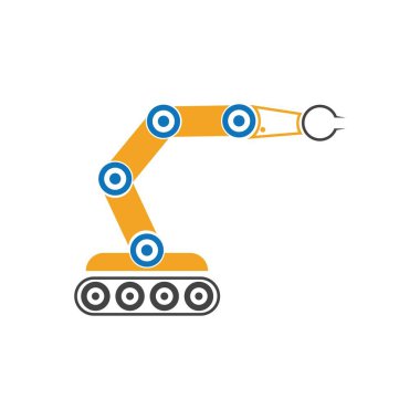 Endüstriyel mekanik robot kol vektör simgeleri